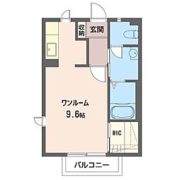 シャルマン 1階ワンルームの間取り