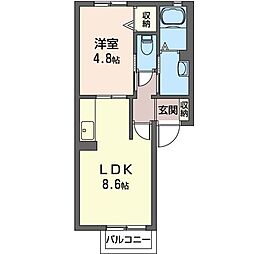 カーロ文京 1LDKの間取図画像