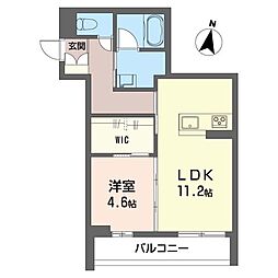 プルミエール 1LDKの間取図画像