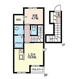 シアン・マリト 2階1LDKの間取り