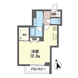 メセナグランデ千波 ワンルームの間取図画像