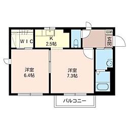 ベラ・カーサ 1階2Kの間取り