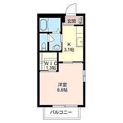 ラ・グラシューズ 1Kの間取図画像