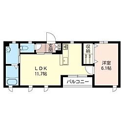メゾンエフティー 1LDKの間取図画像