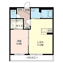 クラヴィエ23 1LDKの間取図画像