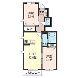 サジテール 2LDKの間取図画像