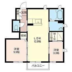 ヴィアソーレ・K2 1SLDKの間取図画像