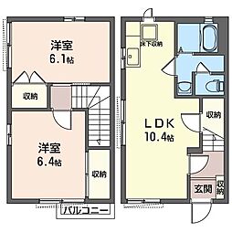 タウンコートA 2LDKの間取図画像