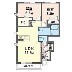 ルミエール 2LDKの間取図画像