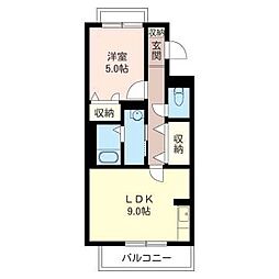 敬愛マンション 1LDKの間取図画像