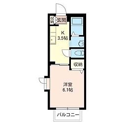 アネックス大津 1Kの間取図画像