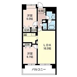 ウエストヴァレィー壱番館 2LDKの間取図画像