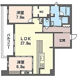 BLUESHELLHAYAMA 2LDKの間取図画像