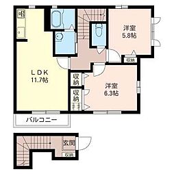 マリンテラス 2LDKの間取図画像