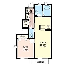 オリーブ 1LDKの間取図画像