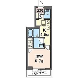 グランド　アスカ 1階1Kの間取り