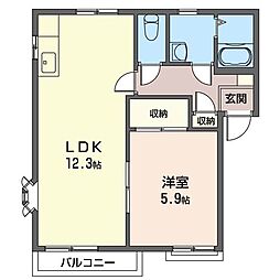 フレグランスタナカA 1LDKの間取図画像