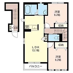 レフィナードA 2LDKの間取図画像