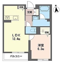 仮)南流山シャーメゾン 1LDKの間取図画像