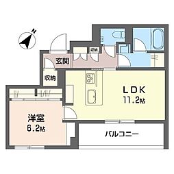 クレスト メゾン 1LDKの間取図画像
