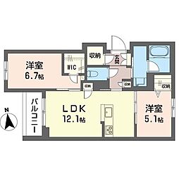 メゾン グランデ 2LDKの間取図画像