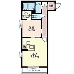 プレミアス 1LDKの間取図画像