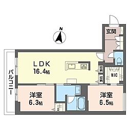 プルメリア 2LDKの間取図画像