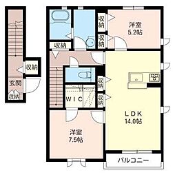 ラ・カルマ3 2LDKの間取図画像