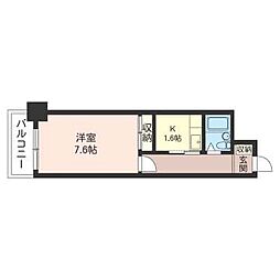 町屋第2Mビル 1Kの間取図画像
