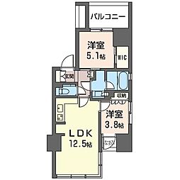 グランドメゾン浅草花川戸 2LDKの間取図画像