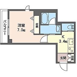 LiberoMachiya 1Kの間取図画像