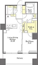 プライムメゾン江古田の杜ウエスト 1LDKの間取図画像