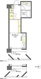 プライムメゾン浅草イースト 7階ワンルームの間取り