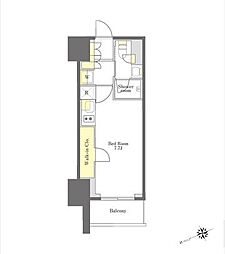 プライムメゾン大塚 13階ワンルームの間取り