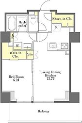 プライムメゾン江古田の杜ウエスト 1LDKの間取図画像