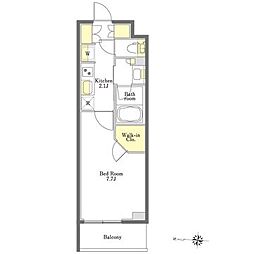 プライムメゾン市谷山伏町 1Kの間取図画像