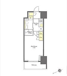 プライムメゾン大塚 1Kの間取図画像