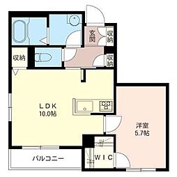 CasaSole 1LDKの間取図画像