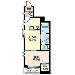 サンシャインカスケード 1LDKの間取図画像