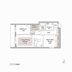 トレイユ 2LDKの間取図画像