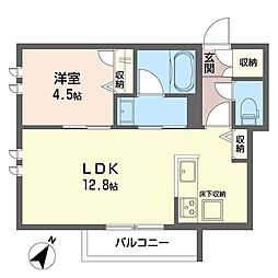 プレミアム　コート 1階1LDKの間取り