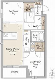シャーメゾン目黒洗足 2LDKの間取図画像