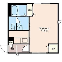 シャーメゾンウエスト ワンルームの間取図画像