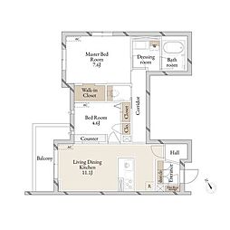 ABITILUX用賀 2LDKの間取図画像