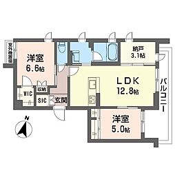 グランウェーブ湘南 2SLDKの間取図画像