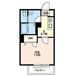 エクラージュ 1Kの間取図画像