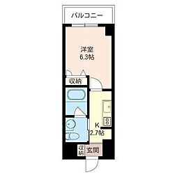 タワースタジオ鵠沼 1Kの間取図画像