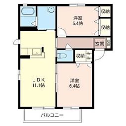 セリエ鵠沼1 2LDKの間取図画像