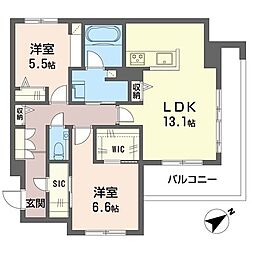 ベルカント 2LDKの間取図画像
