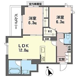 フレジェ 2LDKの間取図画像